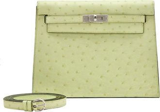 Herm&egrave;s Herm&egrave;s Kelly Danse Autruche Jaune Bourgeon Gold Hardware