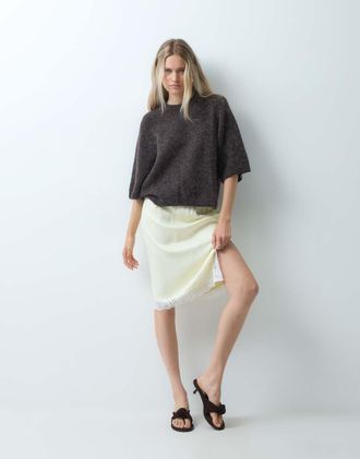 & Other Stories t-shirt a maniche corte in maglia, relaxed, marrone