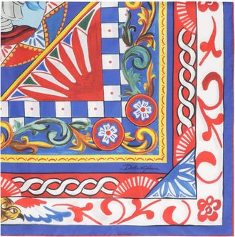 Dolce & Gabbana Printed Silk-twill Shawl