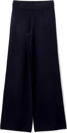 Max Mara Marzia Knitted Trouser - female - Max Mara - Wide Trousers - Blue - S - Trousers