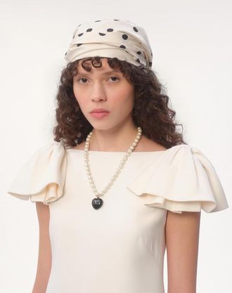 Valentino Garavani Collana Coeur Royal In Metallo, Smalto E Perle Donna ORO/NERO/CREMA UNI