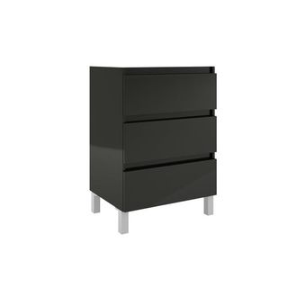 Saniclass Chaci PLUS Badkamermeubelset - 60x86x46cm - topblad - 3 lades - mat zwart