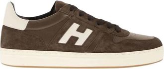 Hogan H668 Allacciato H Banda - Heren - Sneakers - Bruin - 40 1/2 EU - Leer - Schoenen