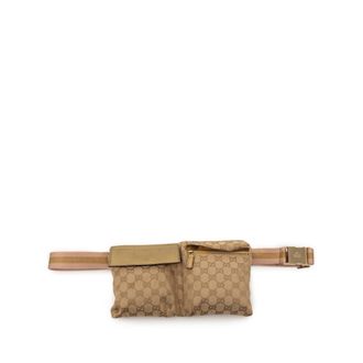 Gucci Gg Canvas Beige Multi-Color Gg Canvas Fanny Pack (Pre-Owned)