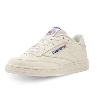 Reebok Men Club C 85 Sneaker, Chalk/Chalk/Classic Cobalt, 10.5