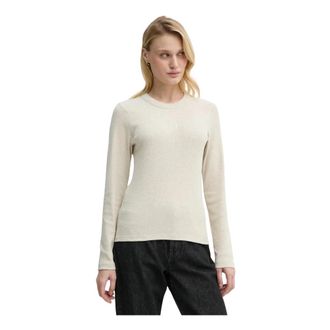 BA&SH Casta Longsleeve Top - Dames - Ronde hals truien - Beige - XS - Katoen - Truien & Vesten