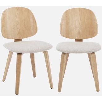 Sweeek Sweeek - Sedia in legno curvato e boucl&eacute;, set di 2