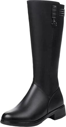 Generic Womens Winter Shoes Genuine Leather High-Heel Long Boots Wool Fashion Rome Lady Boots