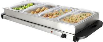 MegaChef Buffet Server & Food Warmer With 4 Removable Sectional Trays, Heated Warming Tray and Removable Tray Frame in Grey at Nordstrom