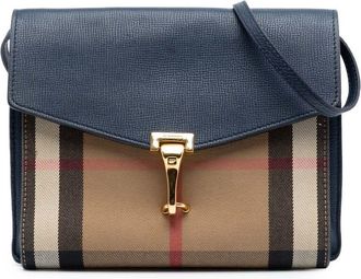 Burberry Pre-owned Burberry Small Leather and House Check Canvas Derby Macken Crossbody Ladies CFRNBA1241