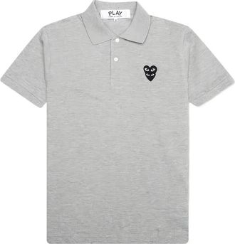 Comme Des Garçons Polo con cuori - Grigio