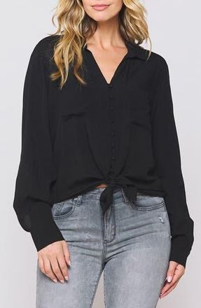 Velvet Heart Eleni Button Front Blouse in Black at Nordstrom Rack, Size X-Small