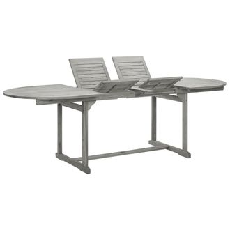Berkfield Home Garden Dining Table (160-240)x100x75 cm Solid Acacia Wood in Grey