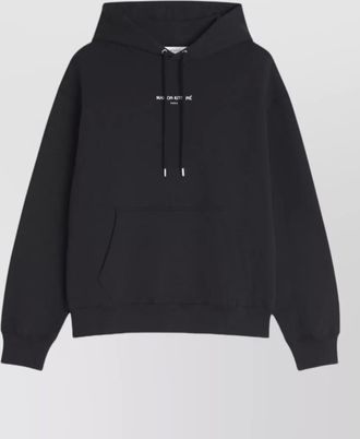 Maison Kitsun&eacute; logo cotton hooded sweatshirt kangaroo pocket