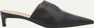 Tod's 40mm Nappa Leather Kitten-Heel Mules