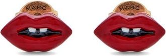 Marc Jacobs Lips Stud Earrings in Gold/Red at Nordstrom