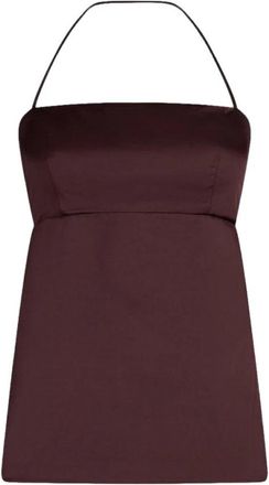 Liu Jo One-shoulder satijnen top - Dames - Tops zonder mouwen - Bruin - S - Satijn - Tops