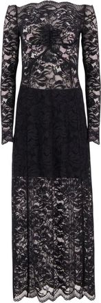 Paco Rabanne Party Dresses, female, Black, 2XS, Black Lace Maxi Dress