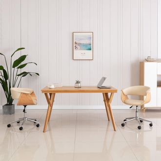 vidaXL Sedia Da Pranzo Crema In Legno Piegato E Similpelle Vidaxl