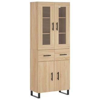 Berkfield Home Highboard Sonoma Oak 69.5x34x180 cm Engineered Wood in Tan