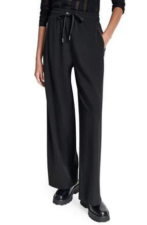DKNY Bank St Wide Leg Pull-On Pants in Black at Nordstrom, Size X-Large