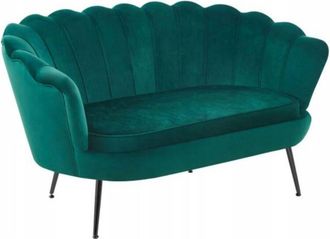 OEM Sof&aacute; De Dos Plazas De Terciopelo Verde Oscuro Para La Sala De Estar De Furnitex