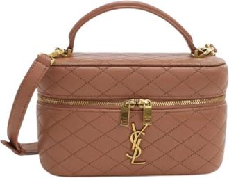 Saint Laurent Pre-owned Handbags, female, Brown, Size: ONE SIZE Pre-owned Vintage Leather Handbag
