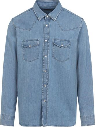Tom Ford Blue Slim Cotton Shirt-Uomo