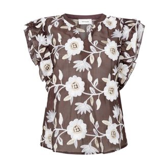 Aaiko Dames, Blouses & Shirts, Bruin, Maat: S Leer