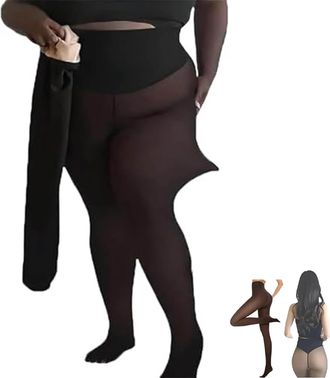 Generic New Compression Band & One Seam Option, The Original Magic Fleece Lined Leggings, Plus-Size Warm for Women (Deep,2X-Large-3X-Large)