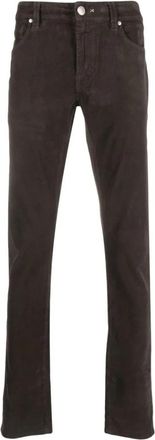 Sartoria Tramarossa Bruine Straight Jeans met stretchstof - Heren - Slim Fit Jeans - Bruin - W36 - Katoen - Jeans