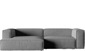 MICADONI Modulares 4-Sitzer Design Ecksofa Nuria mit Eckteil links - Samtbezug