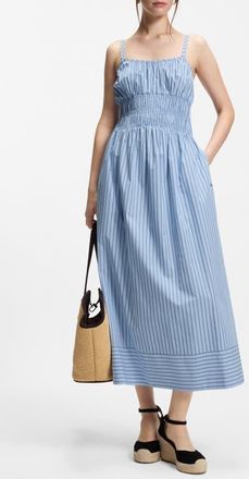 Boss Orange by Hugo Boss Stripe Cotton Sundress in Blue Stripe at Nordstrom, Size 10