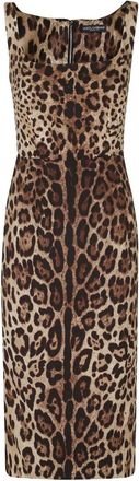 Dolce & Gabbana Kleedjes, Dames, Bruin, L, Midi Kleedjes