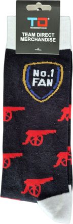 Generic ADULT SOCKS WITH LOGO GUNNERS NO.1 FAN, SHOE SIZE MENS 8 TO 11
