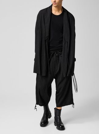 Yohji Yamamoto Mens Supple pinstriped long Bermuda short