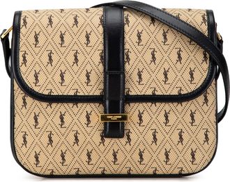 Saint Laurent Pre-owned Womens Solferino Monogram Crossbody Bag - Tan Textile - One Size