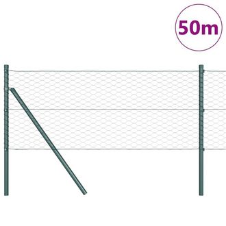 Berkfield Home Hexagon Fence Green 0.6x50 m Steel