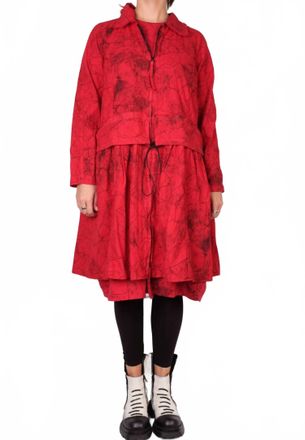 Grizas Printed Zip Up Jacket In Red