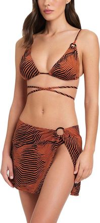 Red Carter High Contrast Skirt Coverup