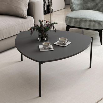Dmora Mesa De Centro Atesino, Con Patas, Forma Triangular, Tono De Tapa Antracita, 90x89x40h Cm Negro Antracita