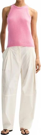 Soft Goat Cashmere Singlet Top In Pink
