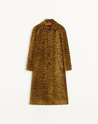 Valentino Cappotto Valentino in ciniglia con jacquard Fauve Eclat animalier all over Uomo ANIMALIER 44