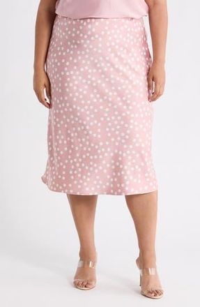 Renee C Polka Dot Print Maxi Skirt in Pink at Nordstrom Rack, Size 2X