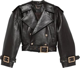 Retrof&ecirc;te Jack met dubbele rij knopen en ceintuur - Bruin