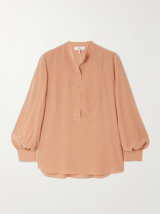 Chloé Blusa In Crêpe Di Seta - Arancione
