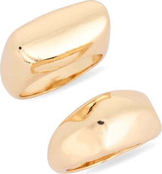 Leith 2-Pack Assorted Signet Rings in Gold at Nordstrom Rack, Size Small/medium