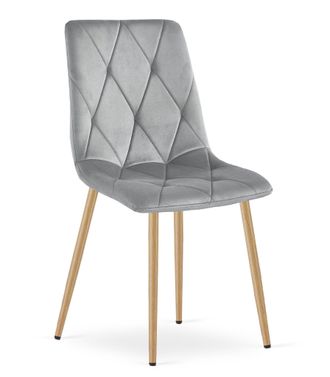 OEM Silla Libra - Terciopelo Gris Claro / Patas Color Madera X 1
