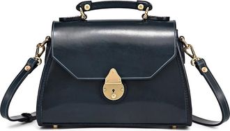 OLD TREND Laurel Genuine Leather Classic Everyday Satchel in Navy at Nordstrom
