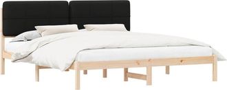 vidaXL Bed Frame with Upholstered Headboard Black 200 x 200 cm vidaXL
